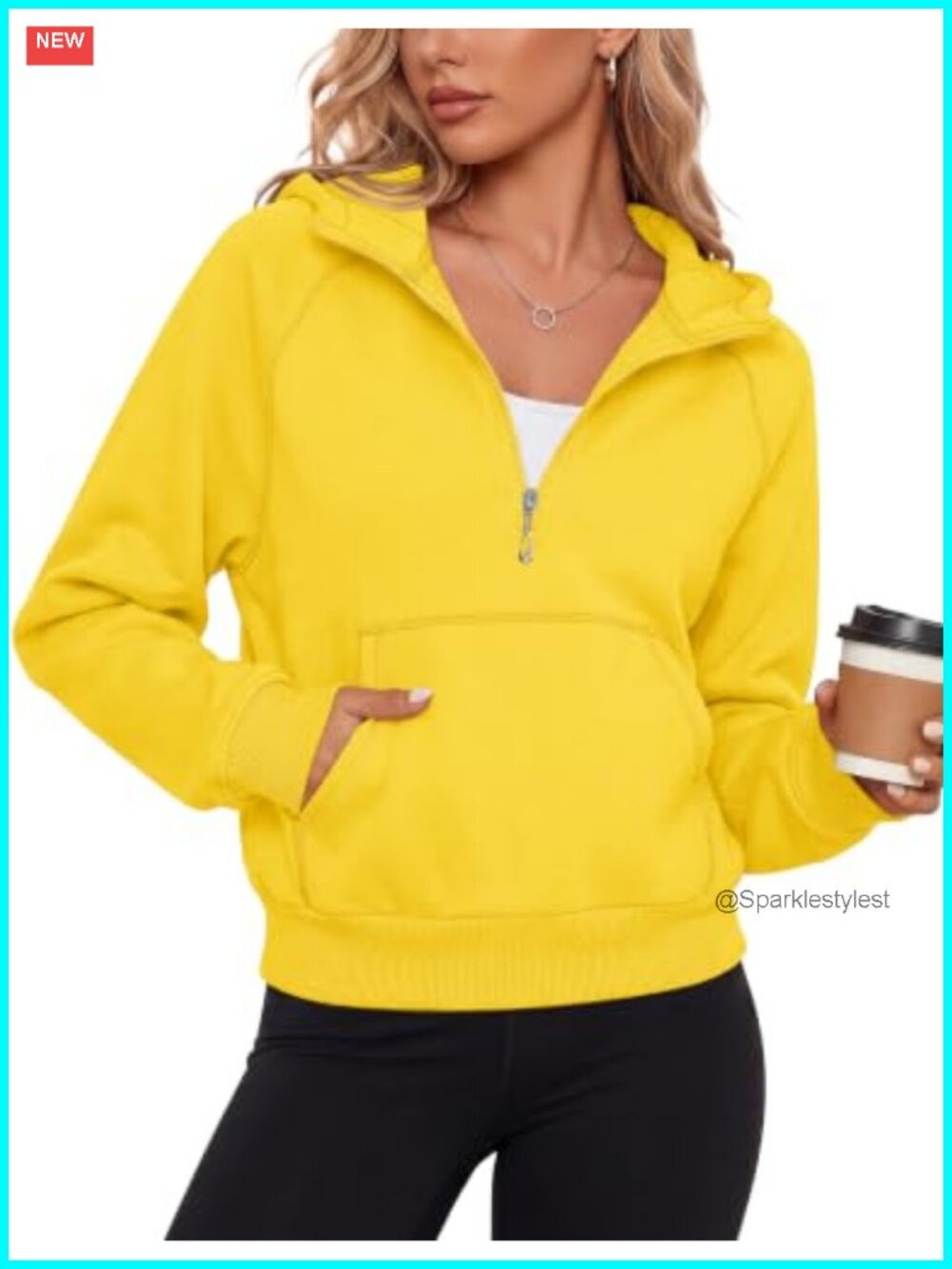 Women's Cropped Half-Zip Hoodie Fleece Pullover Sweatshirt